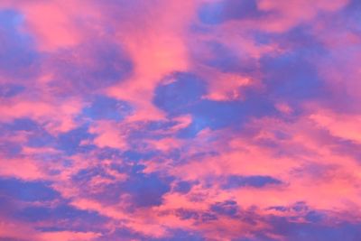 Low angle view of cloudy sky during sunset