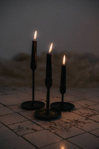 Close-up of illuminated candle