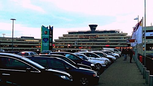 Cars parked on road