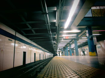 Empty illuminated tunnel