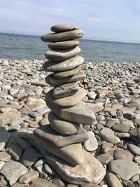 Stack of stones on beach