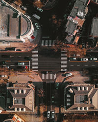 High angle view of street amidst buildings in city