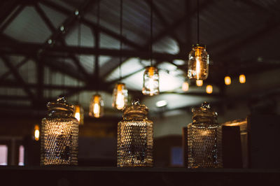 Close-up of illuminated light bulb