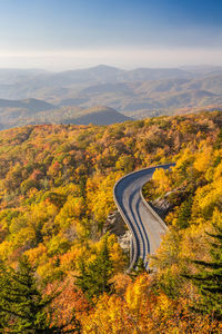 Scenic road, the blue ridge parkway in autumn 