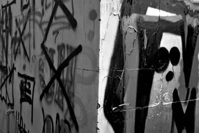 Close-up of graffiti on wall