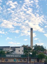 Low angle view of buildings against sky