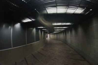 Interior of illuminated tunnel