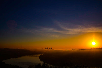 Silhouette of landscape during sunset