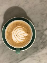 High angle view of coffee on table