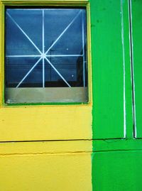 Close-up of yellow window