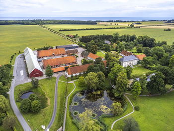 Aerial photo of corzelitze estate and park, falster, denmark