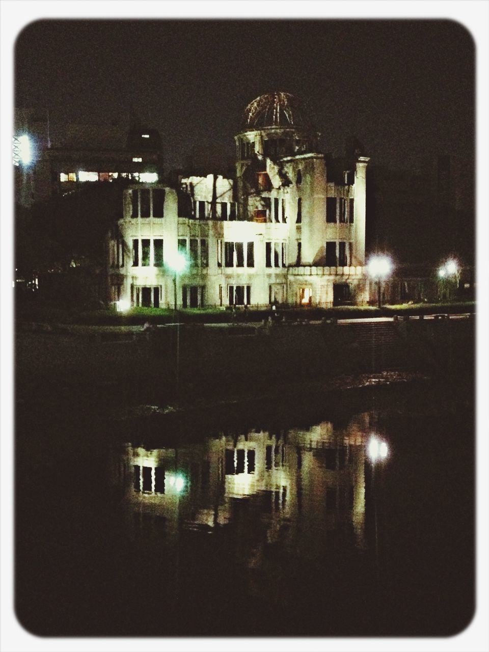 building exterior, architecture, night, built structure, illuminated, transfer print, water, reflection, auto post production filter, house, residential building, waterfront, city, residential structure, building, sky, outdoors, dark, river, no people