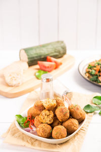 Close-up of food in plate on table