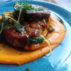 High angle view of meal served in plate