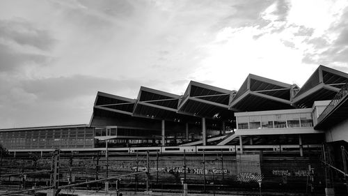 Low angle view of modern building against sky