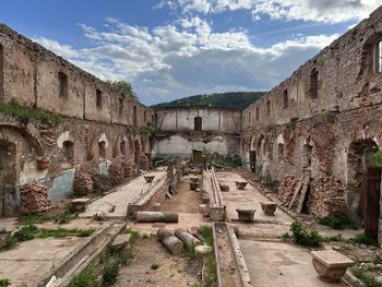 High angle view of old ruins