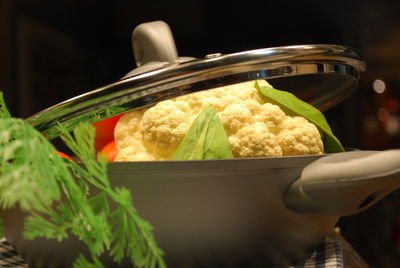 Close-up of meal served in bowl