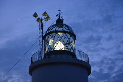 Low angle view of lighthouse against sky