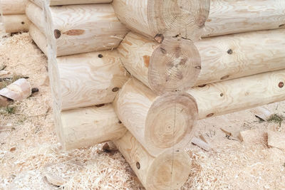 Close-up of stack of wood