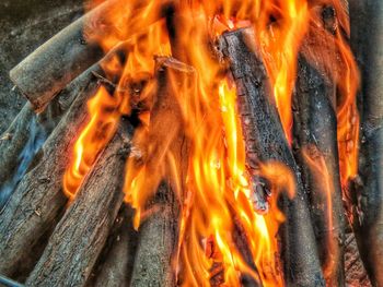 Close-up of bonfire