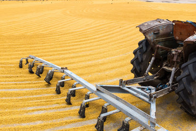 Tractor at rice paddy