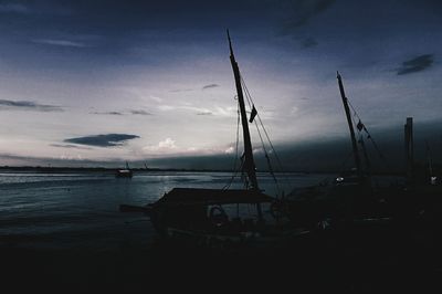 Boat in sea against sky