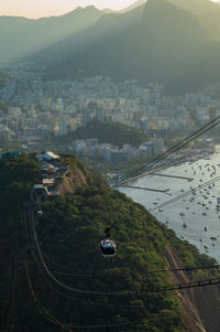 Detail of the city of rio de janeiro in brazil seen from the famous sugar loaf mountain
