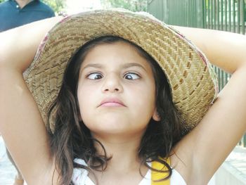 Close-up portrait of cute girl