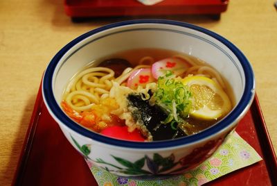 Close-up of soup in bowl