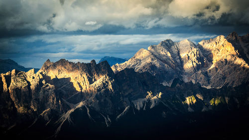 Panoramic view of mountains against sky