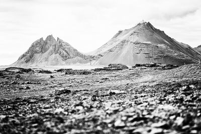 Surface level of land against the sky