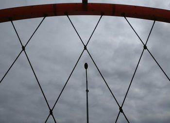 Low angle view of power lines against sky