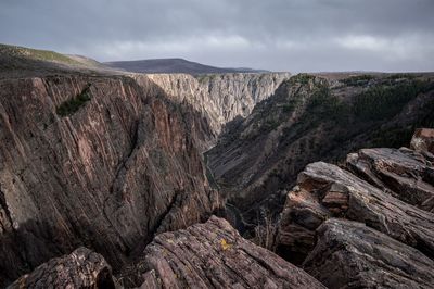 Scenic view of rock formations against sky