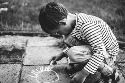 Boy with umbrella