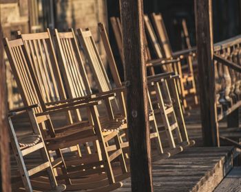 Close-up of chairs