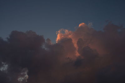 Low angle view of sky at sunset