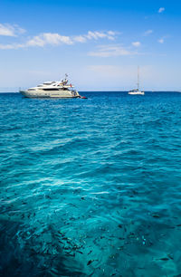 Boats in calm sea