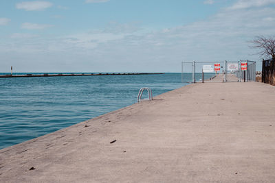 Scenic view of dock against sky