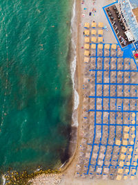 High angle view of beach