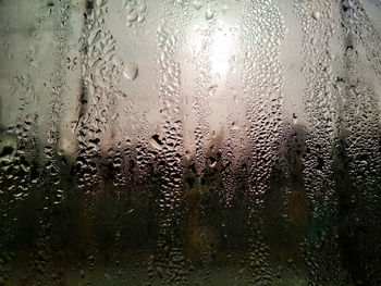 Full frame shot of wet glass window