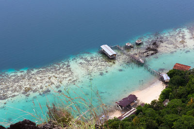 High angle view of swimming pool