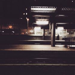 Railroad tracks at night