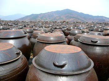 Panoramic view of old town against sky