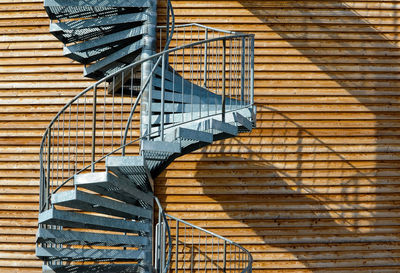 Low angle view of spiral staircase