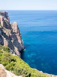 High angle view of sea against sky