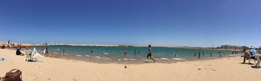 Tourists on beach