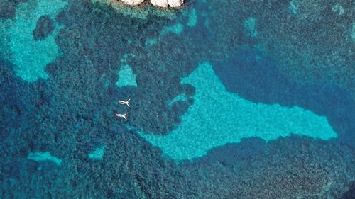 High angle view of beach