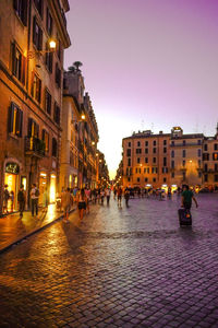People on street at night
