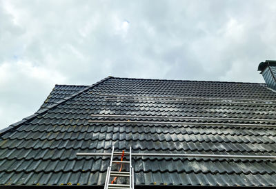 Low angle view of modern building against sky