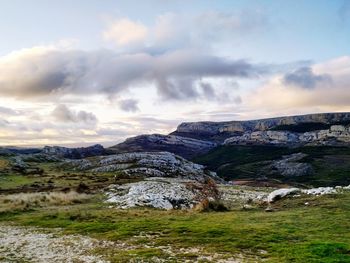 Scenic view of mountains against sky